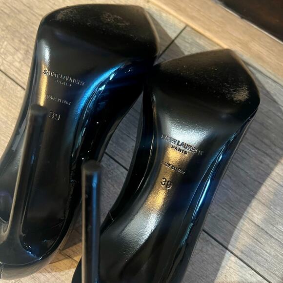 Saint Laurent Zoe 110m Pump 39 black patent leather worn once BEAUTIFUL/classic - Picture 8 of 13